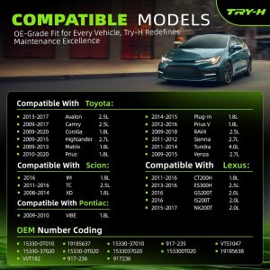 15330-0T010 Oil Control VVT Valve Variable Timing Solenoid Compatible with Lexus CT200H ES300H IS200T Pontiac VIBE Scion Toyota Avalon Camry Corolla Highlander Matrix Replace# 15330-0T020 19185637