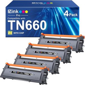 E-Z Ink Pro Compatible Toner Cartridge & Drum Unit Replacement for Brother TN660 TN-660 TN630 High Yield to use with HL-L2380DW HL-L2300D HL-L2340DW MFC-L2680W MFC-L2740DW Printer (4 Black)