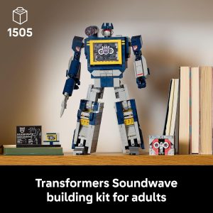 LEGO Icons Transformers: Soundwave - Building Set W/Sound Effects for Adults, 18+ - Model Kit W/Ravage & Laserbeak Figures - DIY Home Decor - Collectible Gift Idea for Sci-FI & Movie Fans - 10358