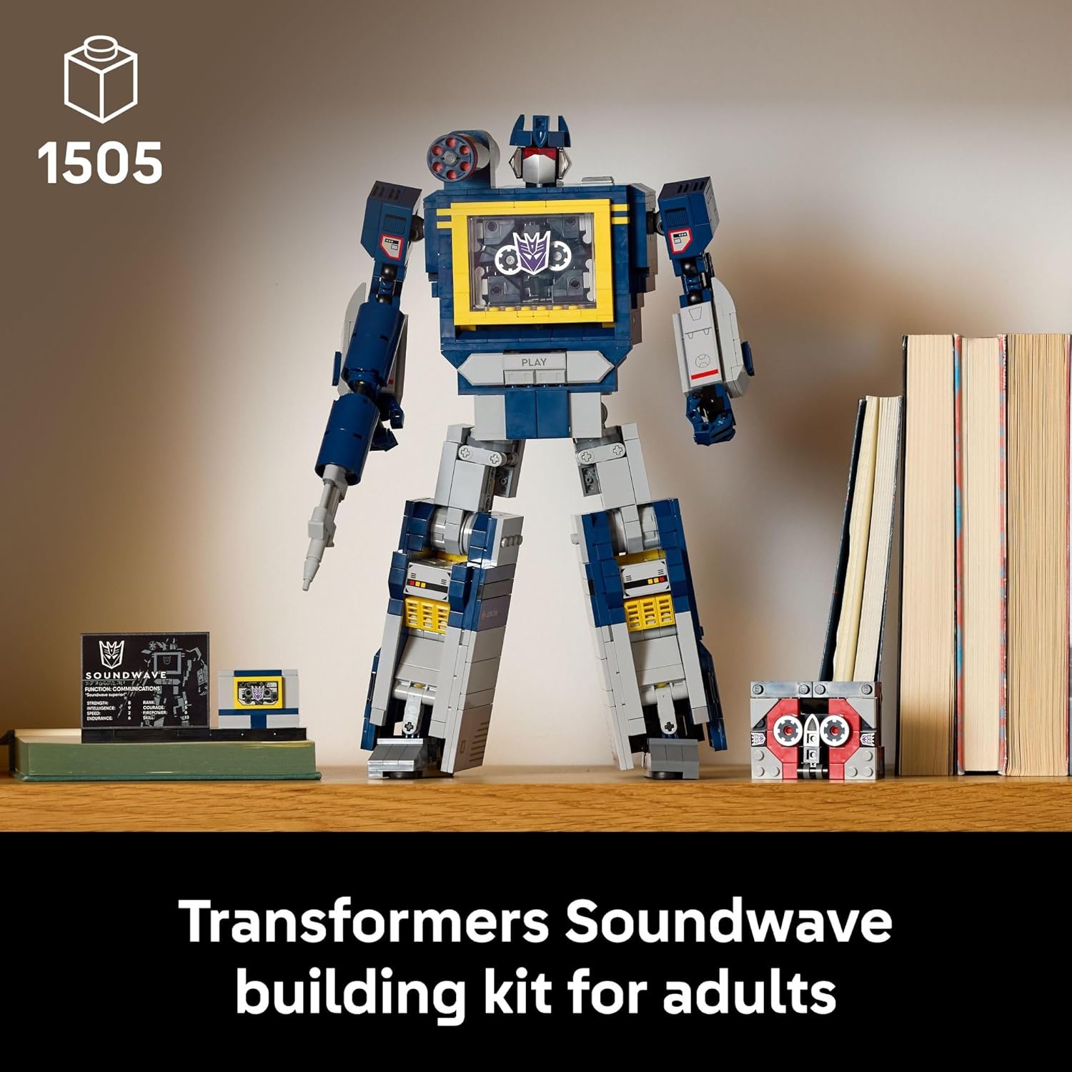 LEGO Icons Transformers: Soundwave - Building Set W/Sound Effects for Adults, 18+ - Model Kit W/Ravage & Laserbeak Figures - DIY Home Decor - Collectible Gift Idea for Sci-FI & Movie Fans - 10358