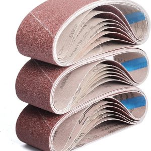 Cinturón de lijado de banda de 3 x 18 pulgadas, paquete de 21 bandas de papel de lijadora de banda 40/60/80/120/180/240/400 Grits Surtido de bandas de lijado de óxido de aluminio para
