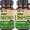 DEVA Tiny Tablets Vegan Multivitamin for Women & Men 2-Pack with Iron, Vitamin C, E, B Complex Vitamins, Zinc, 90 Tablets Each
