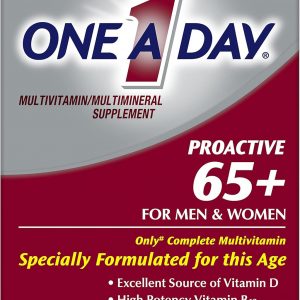 One A Day Proactive 65+, Mens & Womens Multivitamin, Supplement with Vitamin A, C, D, and Zinc to Support Bone Health & Cell Health, Calcium, Folic Acid, Tablet 150 Count