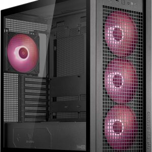 ASUS TUF Gaming GT302 ARGB ATX Mid-Tower PC Case Four 140 x 28 mm ARGB fans for high airflow and static pressure, interchangeable side panel, detachable top panel, hidden-connector motherboard support