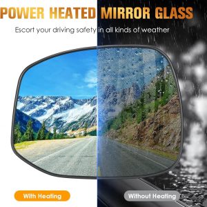 Driver Left Side Heated Mirror Glass Fits for Honda Civic 2012 2013 2014 2015 Manual only Replacement for 76253TR3A01