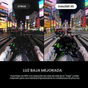 Insta360 X5 - Cámara de acción impermeable de 8K 360°, líder en poca luz, efecto de palo invisible para selfies, lente resistente y reemplazable, batería de 3 horas, protector contra el viento