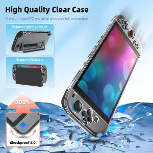 Switch 2 Accessories, Bundle Case for Nintendo Switch 2 (2025), MENEEA 20-IN-1 Kits: Carrying Case, Controller Charger Dock, Grips for Joy Con,Steering Wheels for Mario Kart,Protective Cover for Controller Console for Switch 2 (Black)