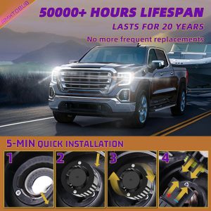 For 2009-2016 Toyota Corolla light Bulbs, 9005 High Beam 9006 Low Beam H11 Fog Light License Plate Lights Combo, 8PCS