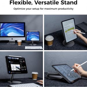 BENKS Soporte magnético para iPad Pro de 11 pulgadas M4 (2024), base giratoria ajustable de 360°, soporte de aluminio plegable para escritorio, oficina y uso doméstico