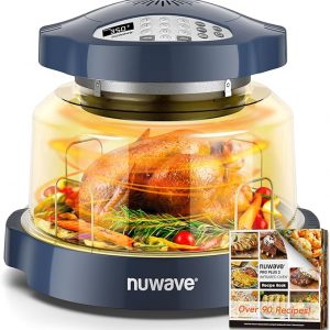 Nuwave Oven Pro Plus Air Fryer, Infra-Red Countertop, 2025 Advanced Convection, No Defrosting or Preheating, Cook Fresh or Frozen, Durable Power Dome, 100 Presets & 50 Memory, PFAS Free, Dark Blue