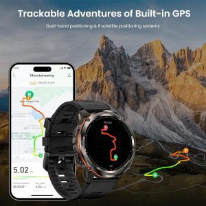 KOSPET Tank T3 Ultra 2 Smart Watch for Men GPS, Extra-Long Battery, Full Stainless Steel Body Rugged Smartwatch with Bluetooth Calling, 1.43" AMOLED Display, Pressure&Altitude&Compass