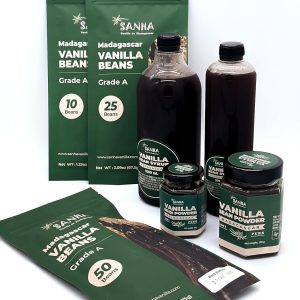 SANHA Madagascar - Granos de vainilla (25 unidades, grado A, seleccionados a mano), grano de vainilla orgánico (para extracto, hornear y cocinar) - 6-7 pulgadas, sellados al vacío (frescura prémium)