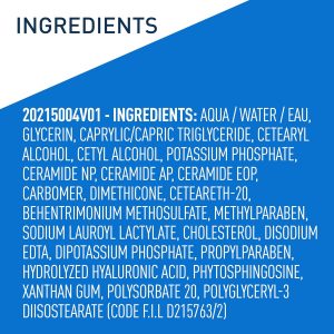 CeraVe Loción hidratante diaria para piel seca, loción corporal y hidratante facial con ácido hialurónico y ceramidas, hidratante diario, sin fragancia, sin aceite, 12 onzas