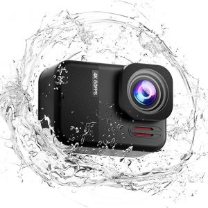 Cámara de acción 4K60fps bajo el agua - IPX7 10M cámaras de acción impermeables, cámara deportiva con pantalla táctil de 48 MP con estabilización de 6 ejes, cámara WiFi con zoom 8X para buceo