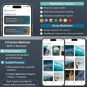 Meditation Headband, EEG Biofeedback Devices, Real-Time Visual and Auditory Feedback for Neurofeedback Training, Brainwave Monitor | Measures Alpha, Beta, Gamma, Theta, Delta and SMR Brain Waves