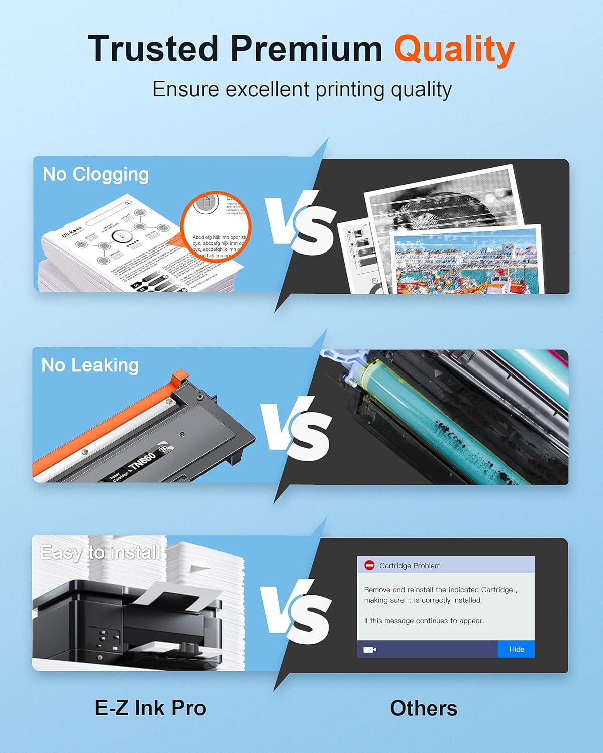 E-Z Ink Pro Compatible Toner Cartridge & Drum Unit Replacement for Brother TN660 TN-660 TN630 High Yield to use with HL-L2380DW HL-L2300D HL-L2340DW MFC-L2680W MFC-L2740DW Printer (4 Black)