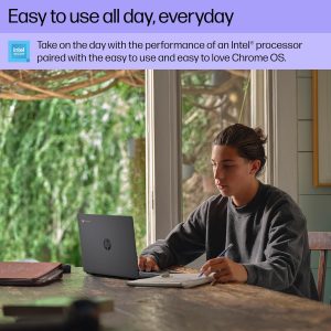 HP Chromebook laptop de 14 pulgadas, pantalla HD, procesador Intel N100, 8 GB RAM, 128 GB UFS, Intel UHD Graphics, sistema operativo Chrome, gris pizarra, 14a-nf0099nr