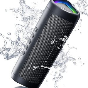 Bluetooth Speaker with HD Sound, Portable Wireless, IPX5 Waterproof, Up to 20H Playtime, TWS Pairing, BT5.3, for Home/Party/Outdoor/Beach, Electronic Gadgets, Birthday Gift (Black)