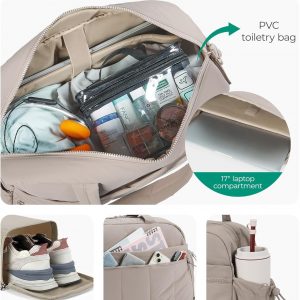 BAGSMART Gym Bag for Women, Duffle Bag for Travel with Wet Pocket, Lightweight Carry on Weekender Duffel, Water Resistant