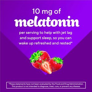 vitafusion Max Strength 10 mg Melatonin Gummies, Strawberry Flavored, Adult Melatonin Gummy Vitamin Supplement, 100 Count, 50 Day Supply