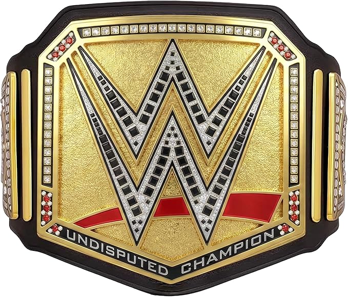 Undisputed Championship Title Belt Replica, World Heavyweight Wrestling Championship Title Belt - Adult Size - 5mm - 4.5lbs - 52 Inches Length