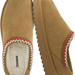 CUSHIONAIRE Pantuflas Keto para mujer, con cierre deslizante de ante - Cómodas y elegantes, con espuma viscoelástica y forro de piel sintética, disponibles en anchos amplios