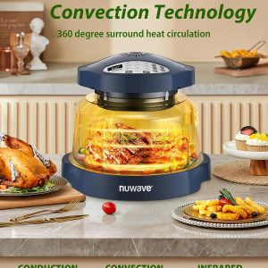 Nuwave Oven Pro Plus Air Fryer, Infra-Red Countertop, 2025 Advanced Convection, No Defrosting or Preheating, Cook Fresh or Frozen, Durable Power Dome, 100 Presets & 50 Memory, PFAS Free, Dark Blue