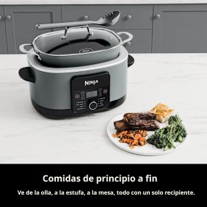 Ninja MC1001 Foodi PossibleCooker PRO - Cocina múltiple de 8.5 cuartos de galón, con olla de cocción lenta 8 en 1, horno holandés, vaporera, tapa de vidrio con cuchara integrada, antiadherente, apta