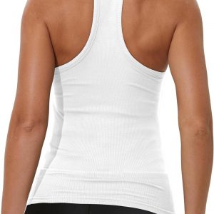 iGENJUN Workout Tops for Women Racerback Basic Tank Summer 2025 Camisole V Neck Slim Fit Ribbed Sleeveless