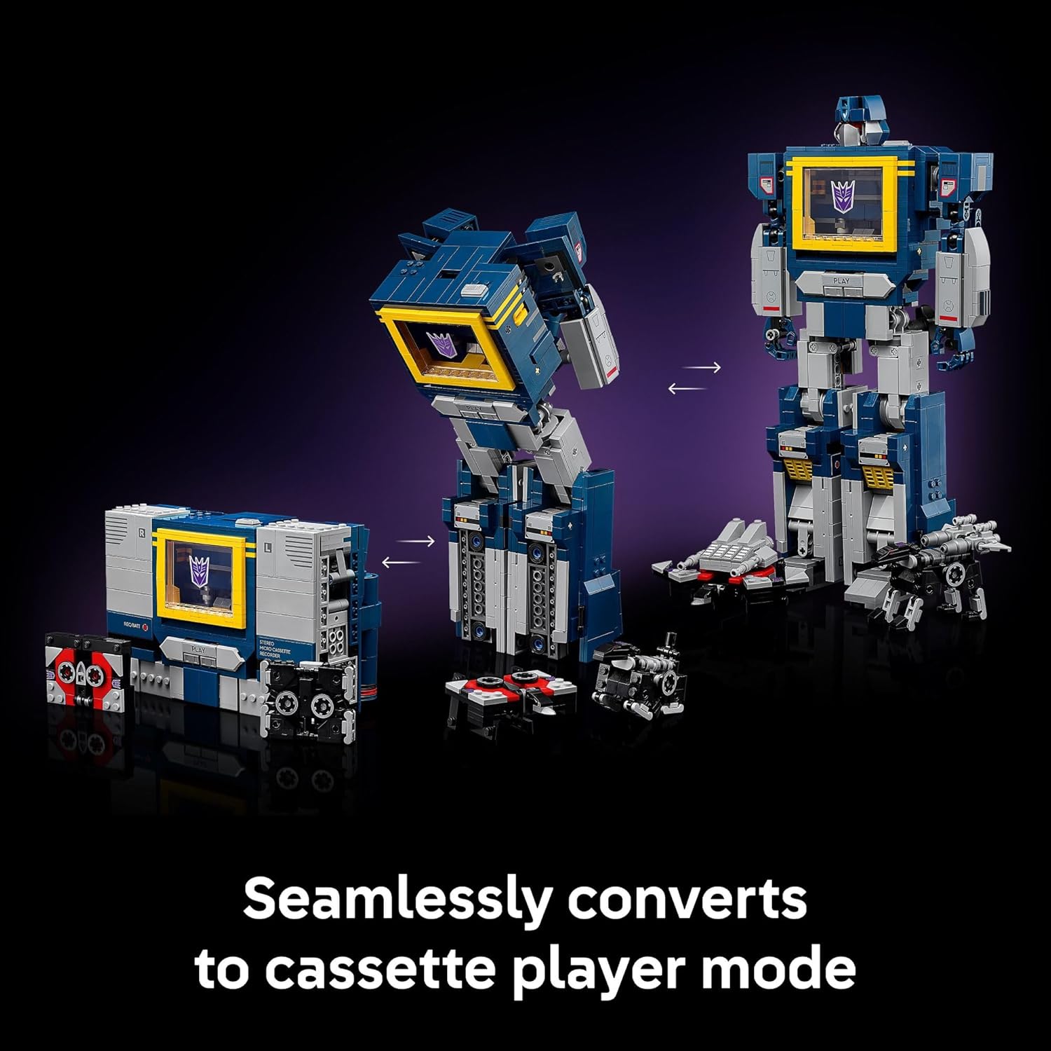 LEGO Icons Transformers: Soundwave - Building Set W/Sound Effects for Adults, 18+ - Model Kit W/Ravage & Laserbeak Figures - DIY Home Decor - Collectible Gift Idea for Sci-FI & Movie Fans - 10358