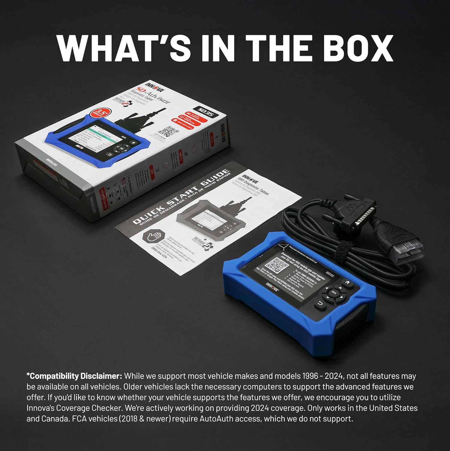 Innova SD35 OBD2 Scanner – ABS, SRS, TPMS & Check Engine Code Reader, Live Data, All System Diagnostics, Compatible with Most Vehicles