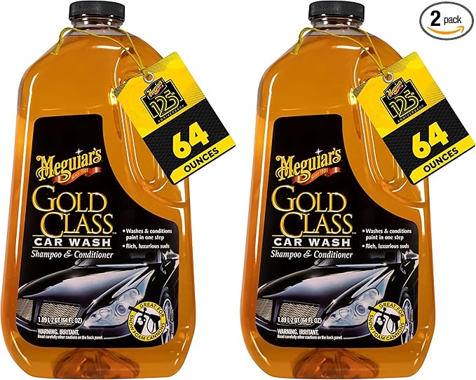 Meguiar's Gold Class - Espuma para lavado de autos para limpieza de autos, contenedor de 64 onzas (paquete de 2)