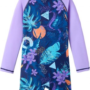 UMELOK - Bañador de una pieza para niñas con manga larga, camiseta térmica con protección UV