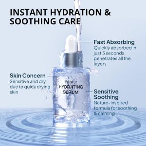 HAPA KRISTIN Hydrating Serum, Barrier Repair with Ceramide + Panthenol, Hyaluronic Acid Moisture Booster for Dry & Sensitive Skin, Fast Absorbing, Fragrance Free, Korean Skincare, 1.01 Fl Oz