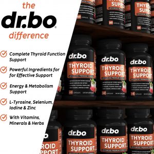 Thyroid Support for Women & Men Supplement - Natural Metabolism, Mood & Energy Enhancer with L-Tyrosine Selenium Iodine Zinc Bladderwrack Kelp & Ashwagandha Thyroid Supplement Complex Vitamin 60 Pills