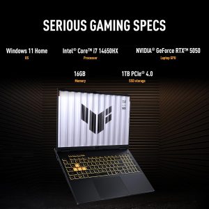 ASUS TUF Gaming F16 (2025) - Laptop para juegos, pantalla IPS-Level FHD+ de 16” a 165 Hz, 16:10, procesador Intel® Core™ i7 14650HX, NVIDIA® GeForce RTX™ 5050, 16 GB DDR5, SSD PCIe Gen4 de 1 TB, Wi-Fi