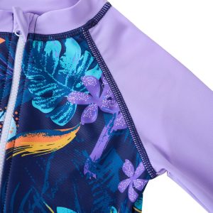 UMELOK - Bañador de una pieza para niñas con manga larga, camiseta térmica con protección UV