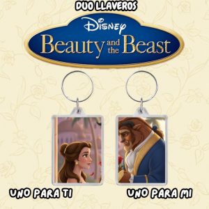 Dúo de llaveros de Bella y Bestia