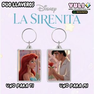 Dúo de llaveros de Ariel "La sirenita"