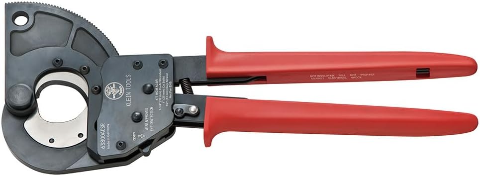 Klein Tools 63800ACSR ACSR Ratcheting Cable Cutter with High-Leverage Ratcheting Mechanism and a 477 MCM ACSR Capacity