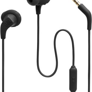 JBL Endurance Run 2 Wired - Waterproof Wired Sports in-Ear Headphones, JBL Pure Bass Sound, Hands-Free Calls, Never Hurt. Never Fall Out. (Black)