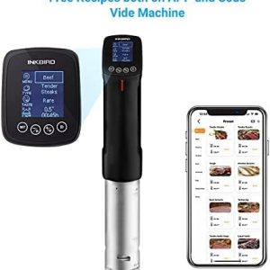 INKBIRD WIFI Sous Vide Cooker ISV-100W and Vacuum Sealer Machine | 1000W Sous-Vide Cooker Immersion Circulator with 14 Preset Recipes on APP and Thermal Immersion, Fast-Heating with Timer