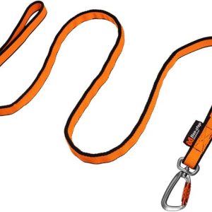 Non-stop dogwear Bungee Leash Elastic Dog Leash for Sports Like Running, Biking and Skiing with Dogs, Black/Orange, Size 2.8 m / 23 mm