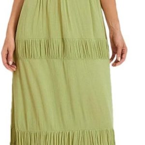 Womens Dresses Sleeveless Beach Dress Ruffled Hem Backless Party A-Line Dress for Cocktail Beach