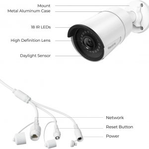 REOLINK 5MP PoE Security Camera, Outdoor Indoor Surveillance for home, Person/Vehicle/Pet Detection, Time-Lapse, 100ft IR Night Vision, Work with Smart Home, support 512GB SD Card, RLC-510A(Pack of 2)