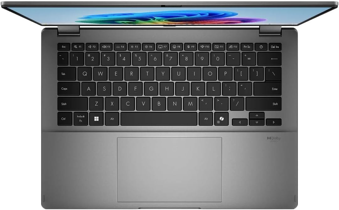 ASUS Portátil Vivobook Flip 14 2 en 1: pantalla táctil OLED de 14", procesador Intel Core Ultra 7 256V, 16 GB de RAM, SSD de 1 TB, teclado Chiclet retroiluminado, Thunderbolt 4, Copilot+ PC