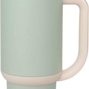 Ello Oasis Vaso de 40 onzas con asa y popote retráctil | Vaso reutilizable aislado de acero inoxidable 100% a prueba de fugas, regalos para adolescentes, mujeres y hombres | Se mantiene el frío