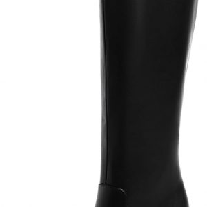 Modatope Knee High Boots Women Chunky Heel Square Toe Heeled Tall Boot for Women Fashion Side Zipper Long Boot