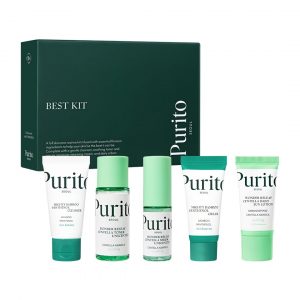 PURITO SEOUL Best Kit - Rutina de cuidado de la piel con limpiador y crema de pantenol, suero y tóner Centella sin perfume, para todo tipo de piel, juego de regalo, para cara, suero facial, K-Beauty