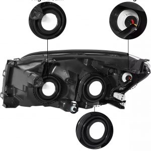Conjunto de faros delanteros de repuesto para 2009 2010 2011 2012 Toyota Rav4, lámparas de proyector, par de faros delanteros para lado del conductor y del pasajero (negro)